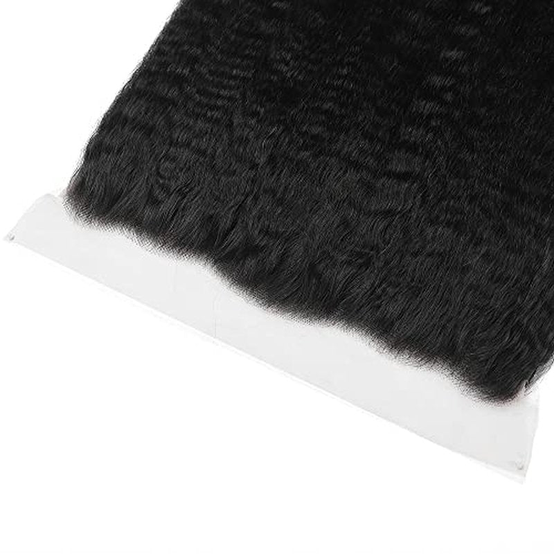 Kinky Straight 13x4 Ear To Ear HD Lace Frontal Closure 14 Inch 12A Brazilian Kinky Straight Human Hair Transparent Frontal Closure 150% Density Natural Hairline Pre Plucked