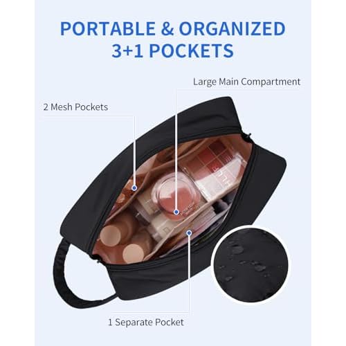 Narwey Puffy Travel Toiletry Bag for Traveling Women Girl, Travel Bag for Toiletries, Cute Travel Makeup Bag Organizer, Quilted Cosmetic Bag Make Up Skincare Medicine Bags