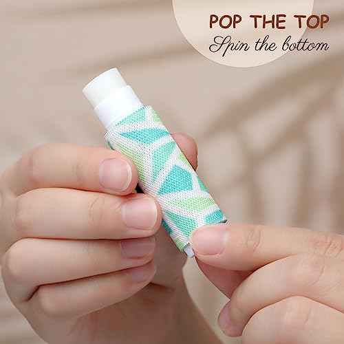 36 Pcs Lip Balm Holder Keychain Gloss Floral Patterns Lip Balm Sleeves with Clip Clip on Lipstick Keychain Sleeves Holder