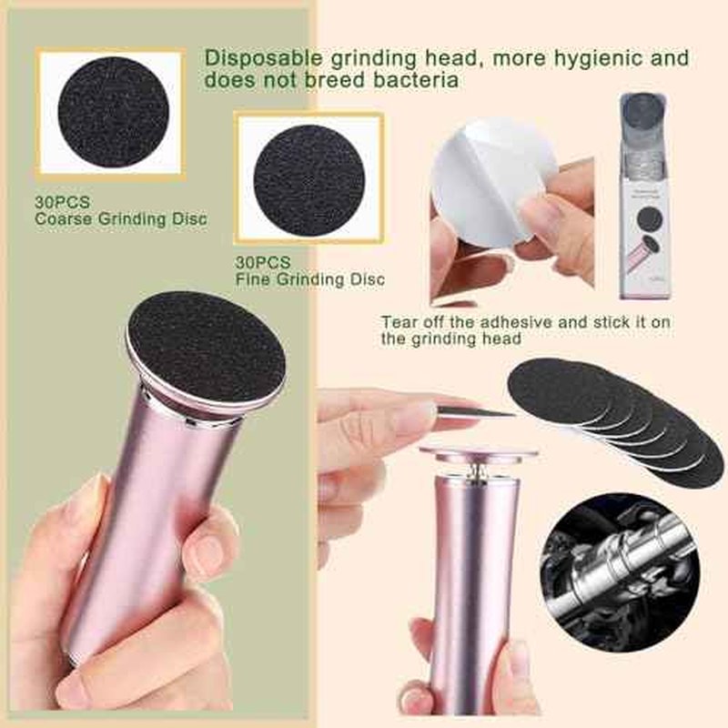 Darmave¢â Electric Foot Callus Remover, Smooth Pedicure Wand with 60 Sanding Pads, Foot Scrubber File, Pedicure Tools for Feet, Heel Scraper for Cracked Heels