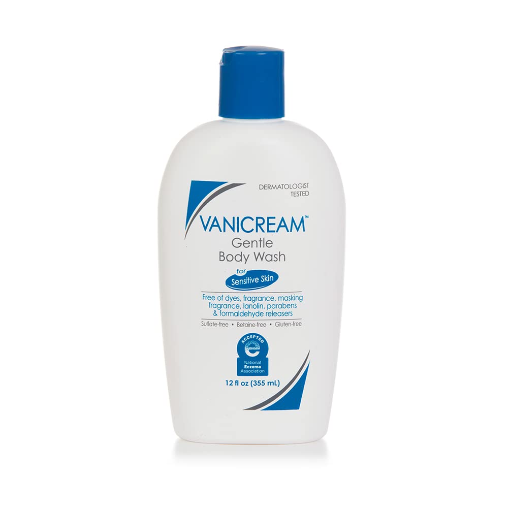 Vanicream Shampoo (12 Fl Oz) Gentle Facial Cleanser with Pump Dispenser (8 fl oz) Gentle Body Wash (12 Ounce) Bundle