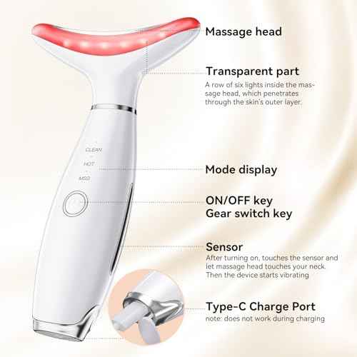 Neck Face Massager, Portable Facial Massager, 3 Modes Face Sculpting Tool, Face Massager Tool for Skin Care, (White)