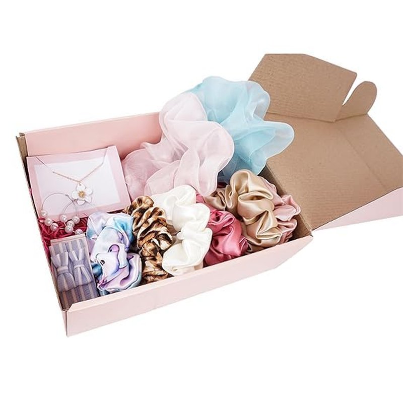 Luxury Hair Accessories Gift Box - Scrunchie Set with Earrings & Hair Pins | Perfect Birthday, Valentine's, Anniversary Gift for Women