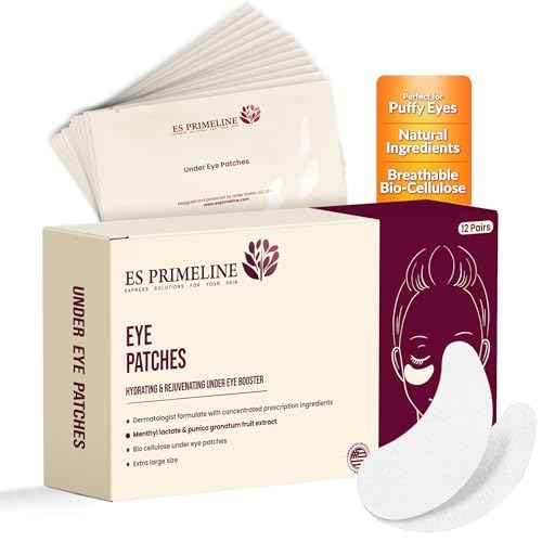 Biocellulose Under Eye Patches for Puffy Eyes and Dark Circles ? Natural Mask to Reduce Puffiness, Bags, Wrinkles & Fine Lines ? 12 Pairs ? Skincare Gift for Women & Men