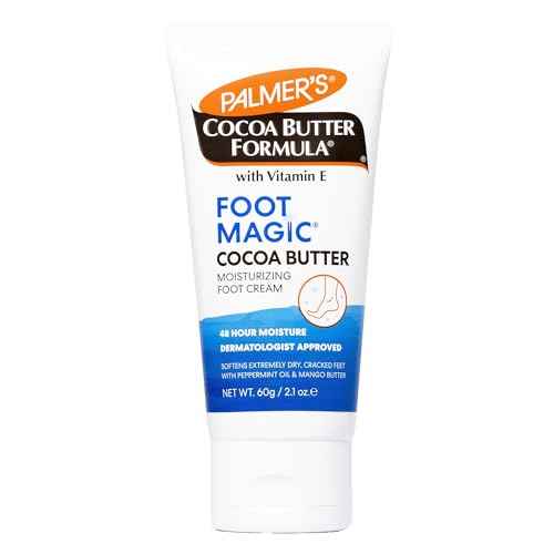 Palmer's Cocoa Butter Formula Foot Magic Moisturizing Foot Cream for Dry, Cracked Heels, Feet Moisturizer with Peppermint Oil & Vitamin E, 2.1 Ounces