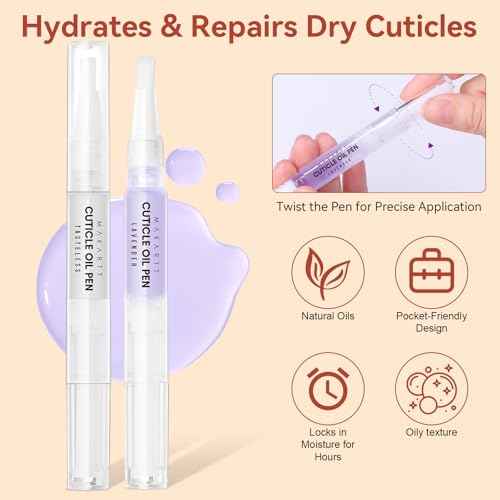 Makartt Nail Care Kit with Cuticle Oil, Trimmer, Nail File & 120ml Cuticle Remover Liquid, Nail Manicure Kit for Cuticles Softener & Moisturize