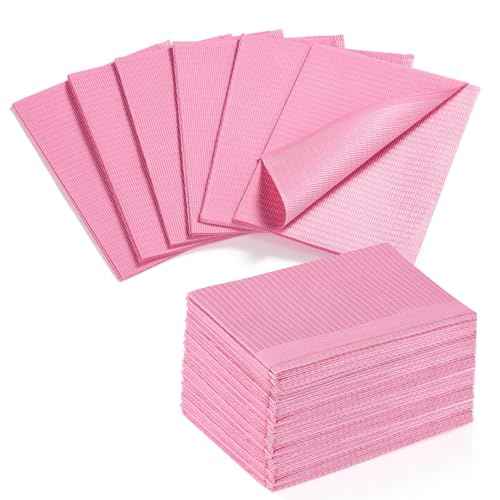 Makartt Disposable Nail Mats: 50Pcs Pink Fordable Nail Paper Towels for Table Acrylic Nail Practice Sheet 3 Ply Waterproof Nail Art Table Mats Clean Pads for Salon Manicure Tattoo