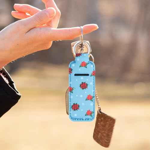 Ctosree 40 Pcs Christmas Theme Lipstick Holder with Portable Clip on Lip Gloss Sleeve Pouch Lipstick Holder Pocket Lip Balm Holder for Xmas Employee Gifts Coworker Nurse Teachers(Classic Pattern)