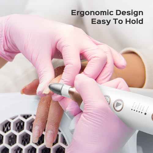 COSLUS Professional Manicure Pedicure Kit: 5 in 1 Electric Nail File Set Toenail Grinder, 5 Speed Cordless Nail Drill for Thick Nail Toenail Cuticle, Hand Feet Trimmer Buffer for Women Men Baby Pets