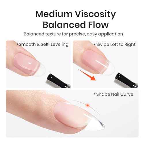 Beetles Builder Gel for Nails,0.51 oz 8 in 1 Clear Builder Strengthener Gel Enhancement Nail Building Nail Apex for Beginners & DIY Fall Halloween Nails Salon Manicure,LED & UV Lamp Needed