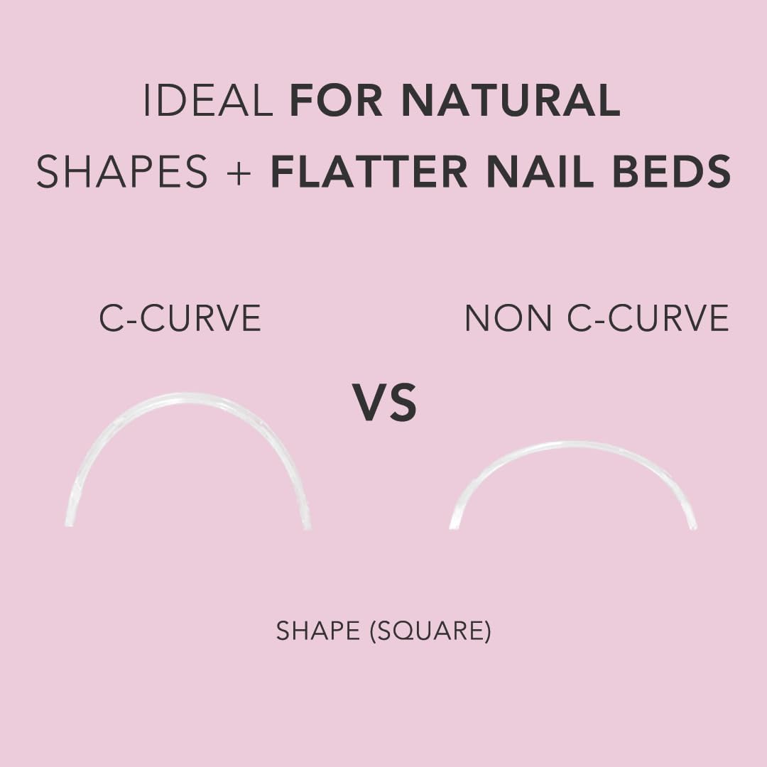 Kiara Sky Professional Nails Non C Curve Nail Tips (Non C-Curve Nail Tips XXL - Square - Clear)