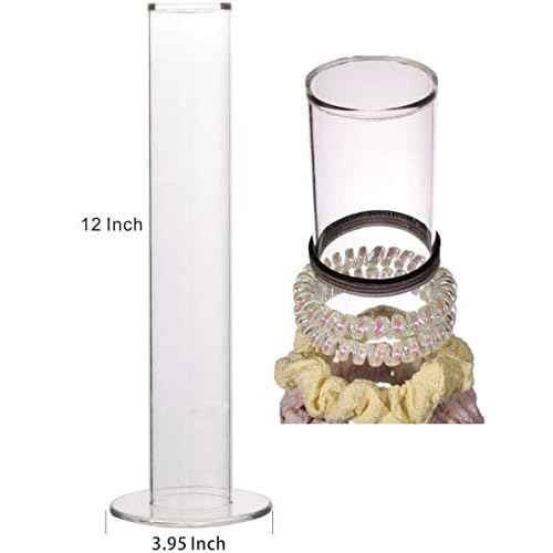 Cq acrylic Acrylic Ponytail and Scrunchie Holder Stand,Girls Bracelet Display Rack, Hair Scrunchy Holder, Vertical Bracelets and Scrunchies Holders,12 Inch High