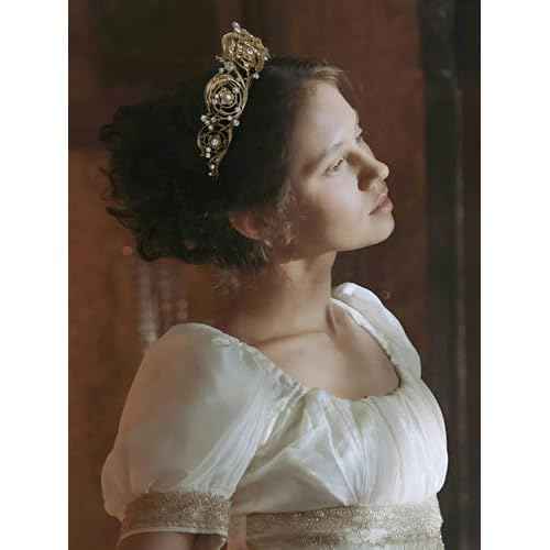 Classic Bridgerton Tiaras for Women, Royal Queen Crowns and Tiaras for Bride Wedding Bridal Birthday Quinceanera Pageant Party Prom,Halloween Costume Cosplay Accessories,Leilani Crystal Tiara,Gold