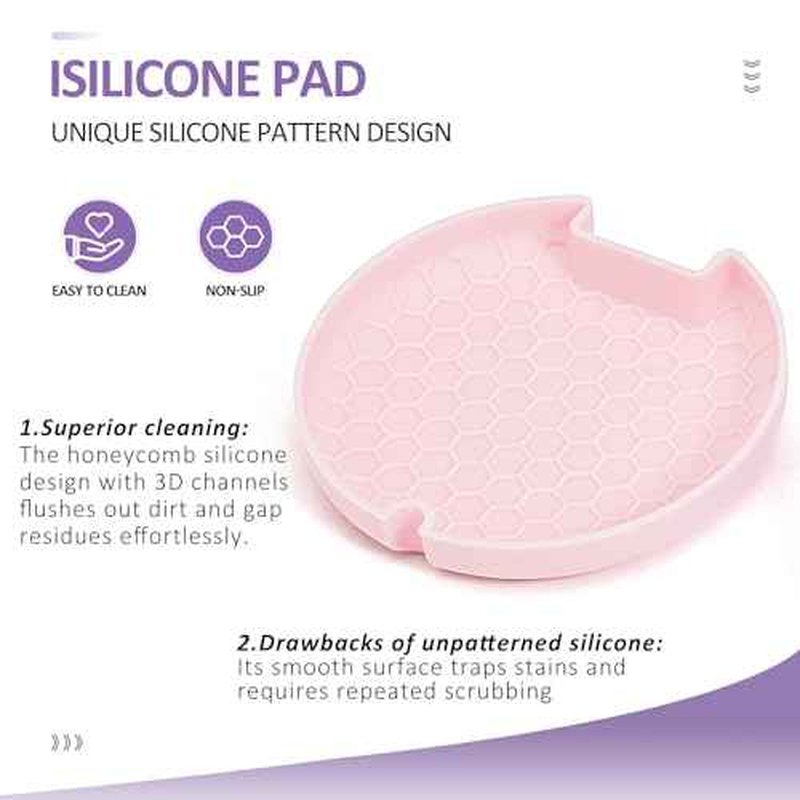 Retainer Case with Mirror,Slim Aligner Case with Vent Holes,Cute Dental Brace Box with Retainer Removal Tool and Brush (Purple Pink)