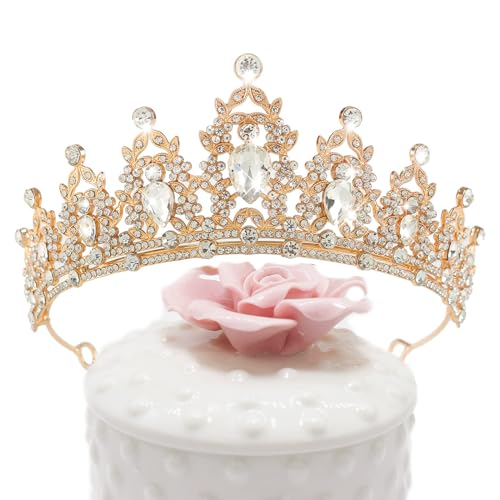 Crown, Wedding Tiara, White Crystal Crown, Wedding Tiara for Women, Rhinestone Headband, Women Girls Crowns Tiaras for Bridal Wedding Prom, Rhinestone Princess Tiaras for Bridal Headband Birthday Party Prom Cos-play Costume Christmas