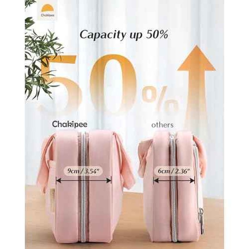 Travel Hanging Toiletry Bag for Women - Waterproof Cosmetic Organizer with Clear Window, Lightweight Bathroom Bags for Essentials, Makeup, Shampoo, Toiletries Pink, Medium