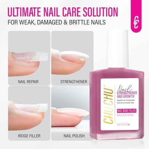 Nail Repair for Women: 8 in 1 Dusty Rose Nail Hardener Strengthener Extra Strong and Growth - Protein Nail Polish Hardener Ridge Filler Concealer for Weak and Damaged Nails 15ml