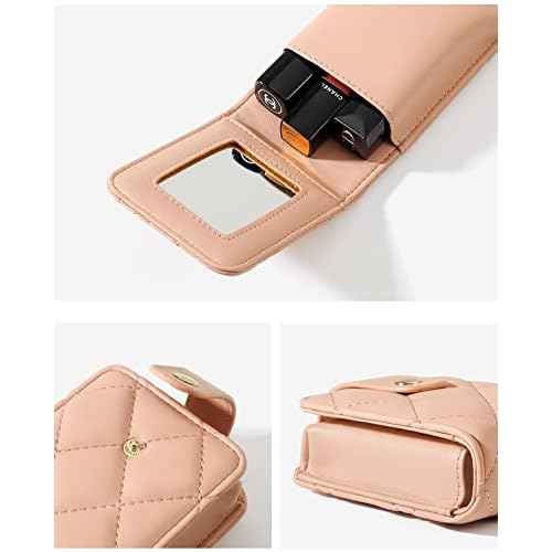 Cute Makeup Lipstick Case Portable Lipsticks Holder With Mirror Lip Gloss Purse Travel Cosmetic Pouch For Women Girls