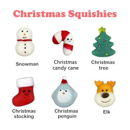 6 Pack Christmas Bubble Bath Bombs with Christmas Squishy Toys Inside for Kids Girls Boys Women Christmas Stocking Stuffers Gifts