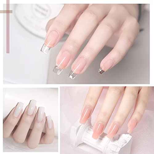 GAOY Poly Gel Nail Kit with U V Light Starter Kit, 6 Pcs Builder Gel Extension Kit for Beginners with Everything Nail Art DIY