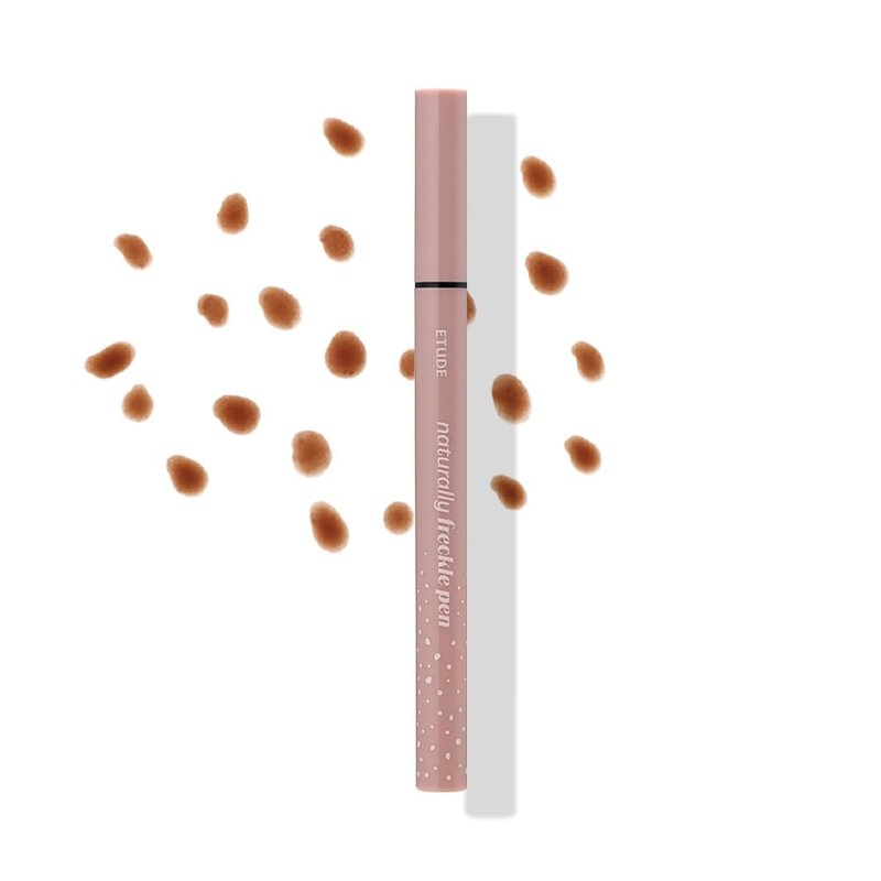 ETUDE Naturally Freckle Pen (light brown), Natural Looking Faux Freckles, Waterproof, Easy Control Sponge Tip, Multi use for Brow Hair Strokes and Lip Liner (0.5g)
