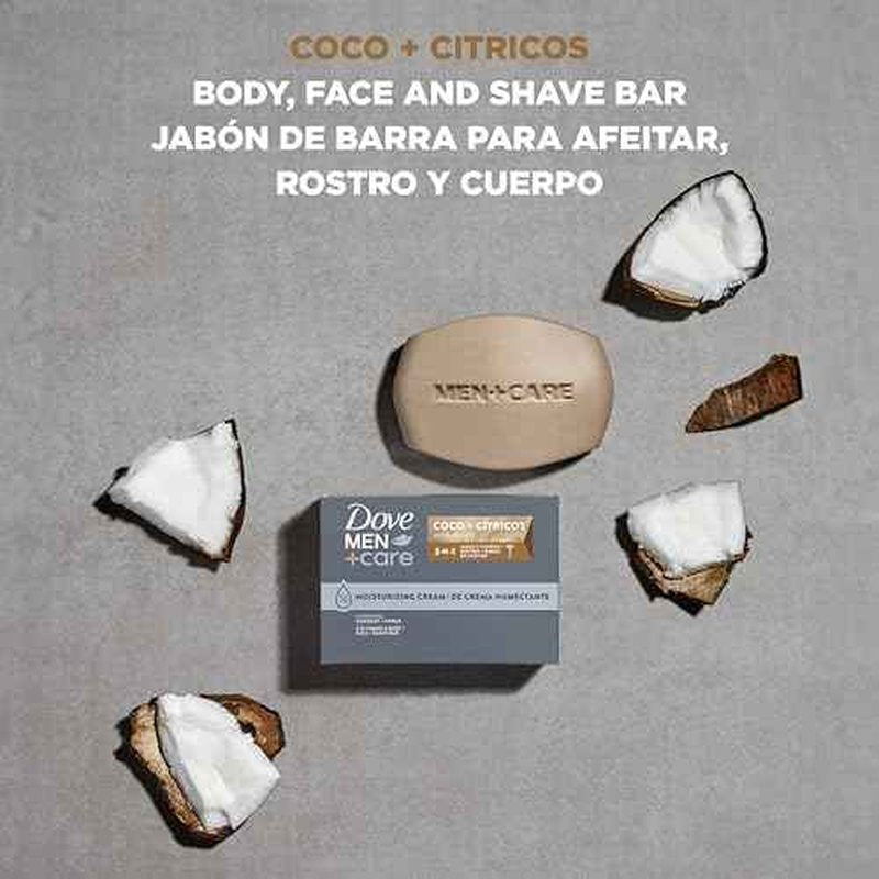 Dove Men+Care Hidratante Coco + C?tricos Hand & Body Face + Shave Bar 6 Count for Hydrated Skin 3.75 oz