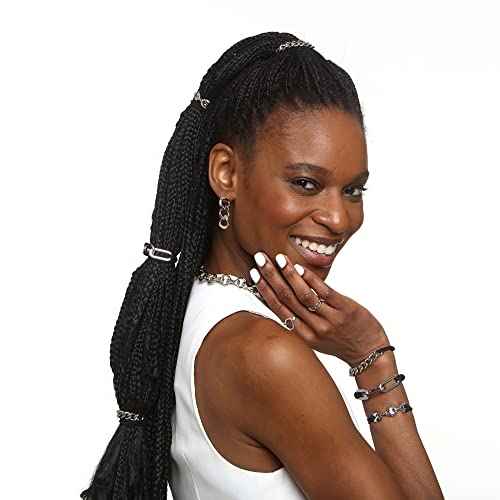 Bracelet Hair Ties With Black Elastic, Looks Cute On Your Wrist And Great In Your Hair from Maya J (Silver, Metal accents) HT33W