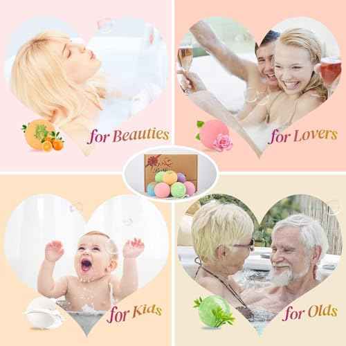 KIMHY Bath Bombs for Women, 12 PCS Bath Bombs for Girls Kids Toddlers Adults, Shea & Coco Butter Dry Skin Moisturize, Bath Bomb Kit for Birthday Halloween Christmas
