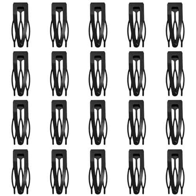20 Pcs Snap Hair Clips for Women Snap Hair Barrettes Double Grip Hair Clips 3 Prong Clips for Hair Barrettes for Women Girls (Black)