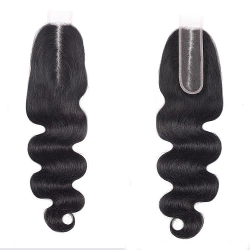 NIKISS HD Lace Closure 2x6 Body Wave Virgin Human Hair Closure 0.095mm Ultra-thin Invisible Lace Pre Plucked Hairline Single Knot Natural Color 18 Inch