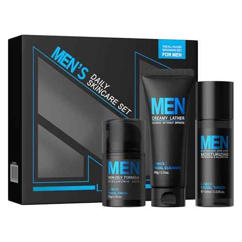 LAIKOU Men's Skin Care Set, Gifts for Men, Skincare Gift Set, Men Skincare with Facial Cream, Facial Cleanser, Facial Toner Father's Day Christmas Birthday Valentines for Him Dad Son Husband Boyfriend