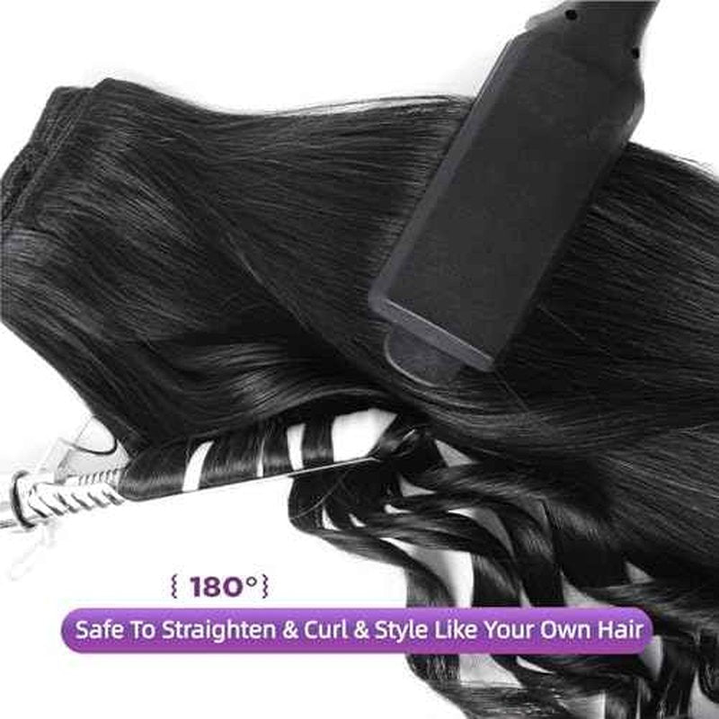 Clip in Hair Extensions Real Human Hair,100% Seamless Remy Human Hair Straight,Clip Extensions for Women, 8pcs Per Set with Double Weft,1B Natural Black,18inch 100g/3.5oz