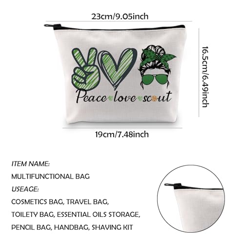 WCGXKO Makeup Bag Travel Bag For Bridging Ceremony Gift (Peace Love Sco)
