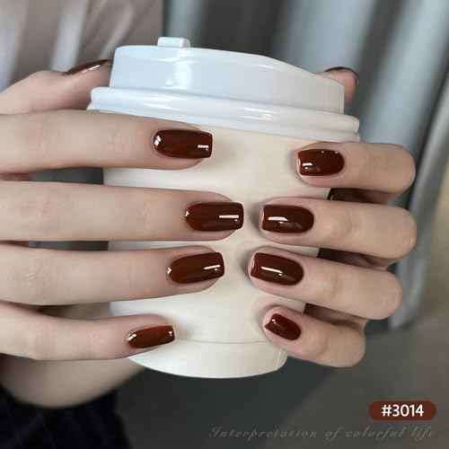 GAOY Nude Brown Gel Nail Polish Set, 6 Colors Beige Chocolate Caramel, UV Cure Gel for DIY Manicure at Home