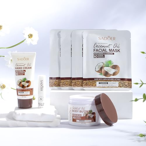 Coconut Spa Gifts for Women Birthday Self Care Kit Christmas Gifts Basket Thank You Relaxing Bath Sets for Moms Friends Co-worker Daughter Girlfriend Grandma Sister Teacher Daughter-in-Law