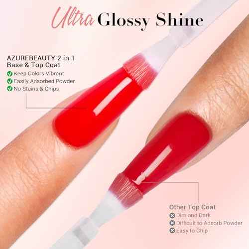 AZUREBEAUTY Dip Powder Liquid Set 15ml/0.5oz Nail Repair Cuticle Oil Multi-Purpose Dip Powder Base Top Coat with Activator, Bond, Cuticle Care for Dipping Kit, No Need Nail Lamp
