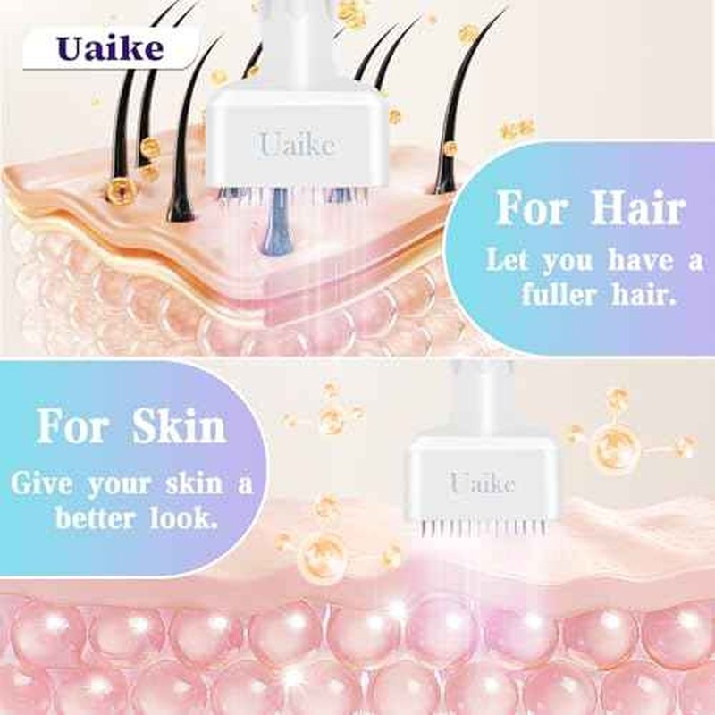 Derma Stamp - Uaike Microneedling Derma Stamp for Hair, Beard, Scalp & Face, Home Use Microneedle Roller Dermastamp for Women and Men