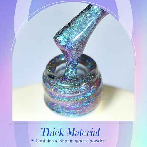 Born Pretty 9D Cat Magnetic Eye Gel Nail Polish Holographic Rainbow Gel Polish Blue Purple Soak Off U V LED Gel Polish Nail Art Design Manicure Salon DIY Home 15ML