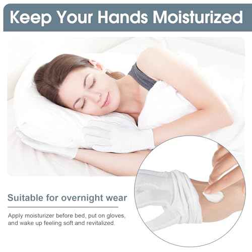 24 Pcs White Cotton Gloves for Dry Hands & Eczema, Moisturizing Sleeping Gloves for Men and Women, Stretchy Breathable Work Glove for Eczema, Jewelry Inspection, Spa
