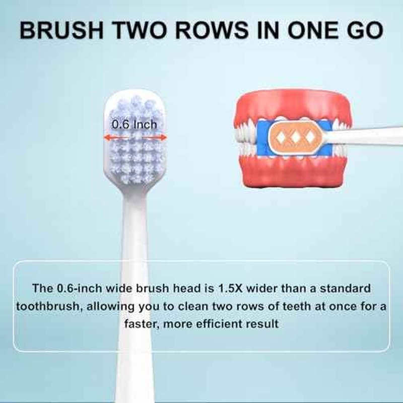 Medium Toothbrushes for Adults with Wide Head and Spiral Bristles, Whitening Toothbrush with Tongue & Cheek Cleaner, Travel Toothbrush with Cover and Canister Packaging, Multi-Color, 6 Count