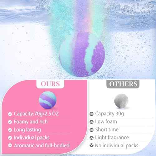 Bath Bombs for Women, 12 Pcs XL Organic Natural bathbombs with Shea Butter & Safe Oil for Dry Skin Moisturizing, Relaxing Aromatherapy, Bubble SPA, Mothers Day Gifts for Her Wife Girlfriend Mom