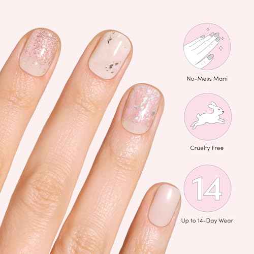 Dashing Diva Gloss Nail Strips - Crystal Clear - UV Free, Chip Resistant, Long Lasting Gel Stickers - Contains 32 Wraps, 1 Prep Pad, 1 File