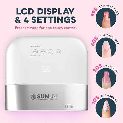 SUNUV SUN3 Professional UV Light for Gel Nails, LED Nail Lamp for Gel Polish with 4-Timer and Sensor, 39 PCS LED Beads, UV Dryer for Salon Home Gift for Woman Mom Girl