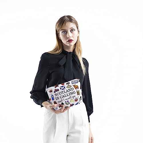 TSOTMO Scotland Makeup Bag Gift Edinburgh Gift Scotland Is Calling And I Must Go Zipper Bag Gift For Scottish (SCOTLAND)