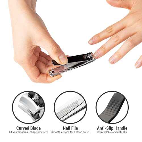 Nail Clippers Set 6 -Pack - Includes Toenail Clippers, Fingernail Clippers, and Finger Nail Clippers for Adults ? Mens Stocking Stuffers for Men and Women, Toe Nail and Fingernail Clipper Kit