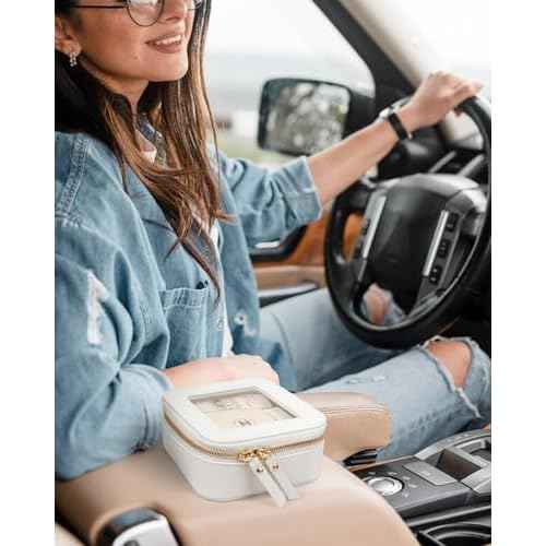 LETGO Clear Makeup Bags Small, Small Clear Makeup Bag for Purse,Mini Makeup Pouch Purse Organizer Fit Carry-on Travel Essentials,Cute Cosmetic Bags for Car Accessories for Women (Mini-White)