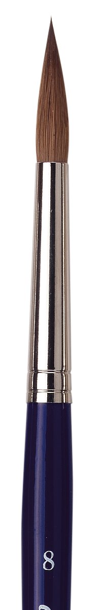 da Vinci Size 6 Acrylic Nail Brush - Round Russian Red Sable with Blue Handle