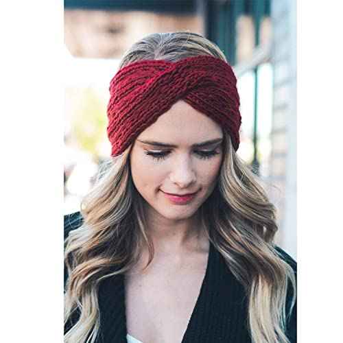 DRESHOW Winter Knit Chunky Headbands for Women Crochet Turban Knitted Ear Warmer Fashion Head Wrap 6 Pack