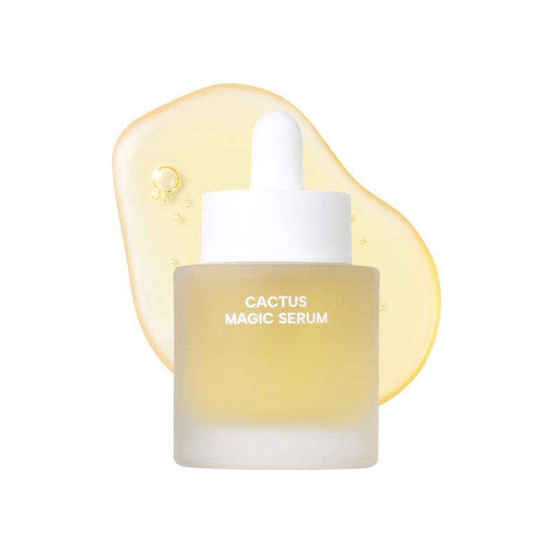 Whamisa Organic Cactus Magic Serum, Anti-Wrinkle & Brightening, Renewing Care, Skin Barrier Support, Fermented Ingredients, Hydrating, Facial Ampoule, Pore Refining, Korean Skin Care (32ml)