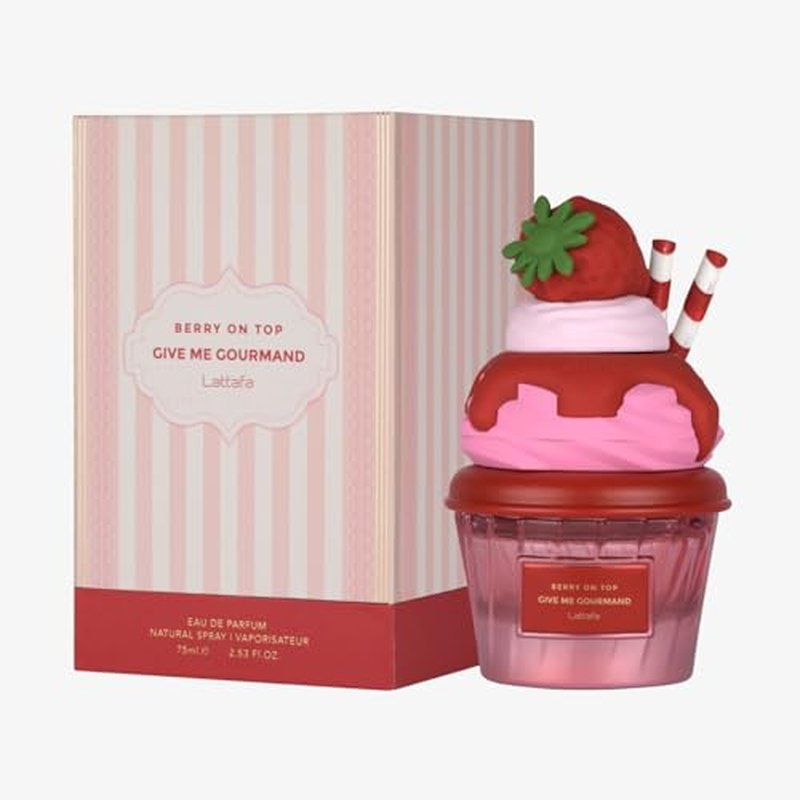 Lattafa Berry On Top Eau de Parfum, Give Me Gourmand Collection, Fruity Berry & Vanilla Cream Scent, Spray Form, 75ml